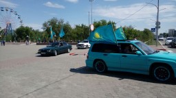 Автопробег в честь Дня государственных символов провели в Кокшетау