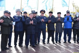 ​В Акмолинской области прошла церемония поднятия Государственного флага