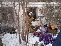 ​В Акмолинской области огнеборцы спасли из пожара семью