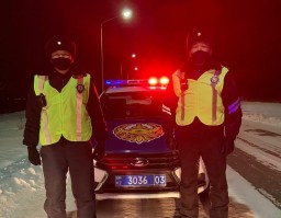 Акмолинские полицейские помогли пассажирам сломавшегося на трассе автомобиля