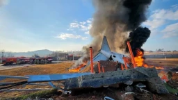 В Южной Корее разбился пассажирский самолет. На борту был 181 человек, почти все погибли