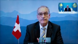 Глава государства провел переговоры с Президентом Швейцарии Ги Пармеланом