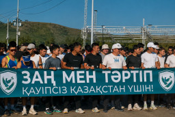 ​Порядка 400 кокшетауцев объединил марафон ко Дню Казахстанской полиции