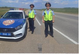 Акмолинские полицейские помогли водителю грузовика из Жамбылской области